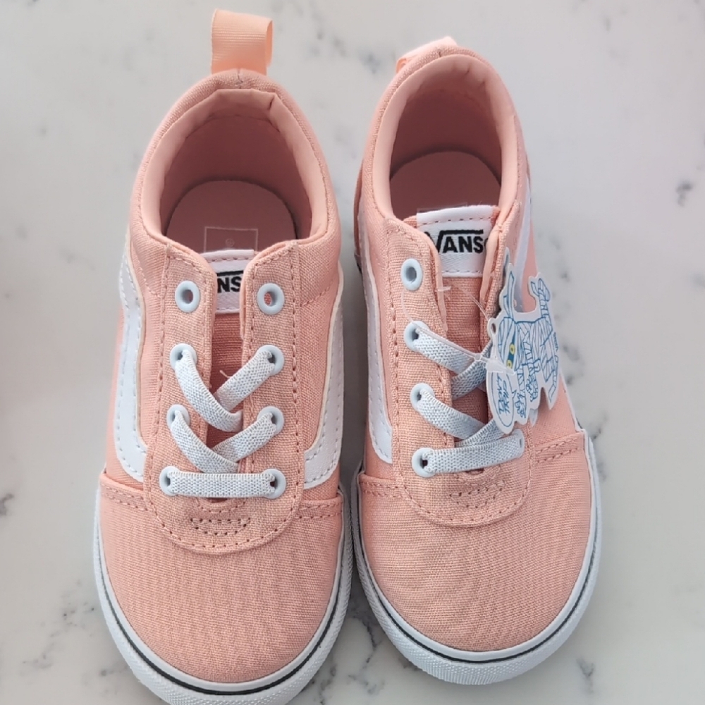 Vans Kids Peach Canvas Sneakers
